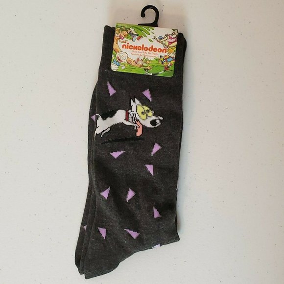 Nickelodeon Rocko's Modern Life Socks Blue Purple Dog Shoe Size 6-12 - Picture 1 of 2